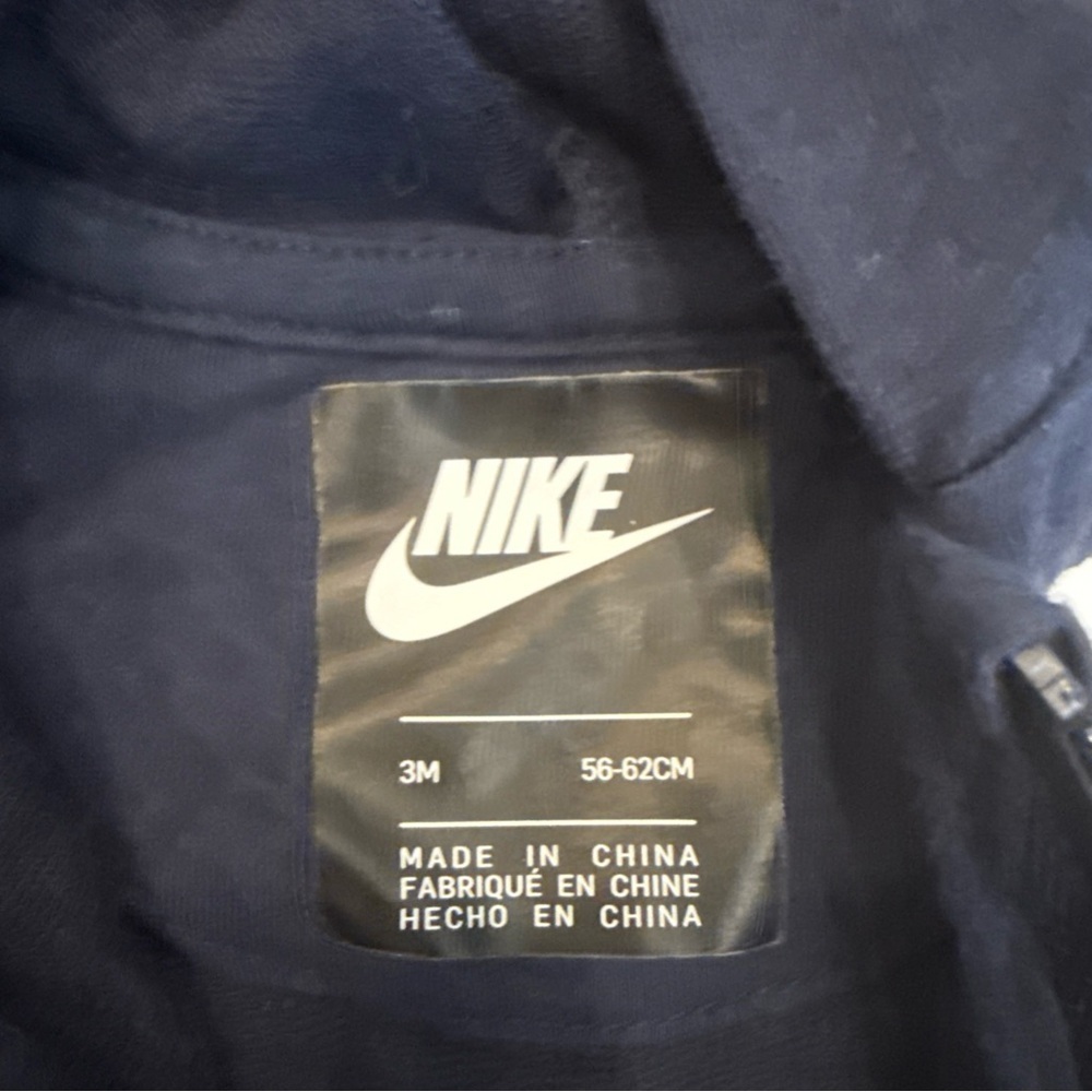 Nike Rompers Zipper Jumpsuits Hoodie Black White Boy /Girl 3 Months - Picture 3 of 5